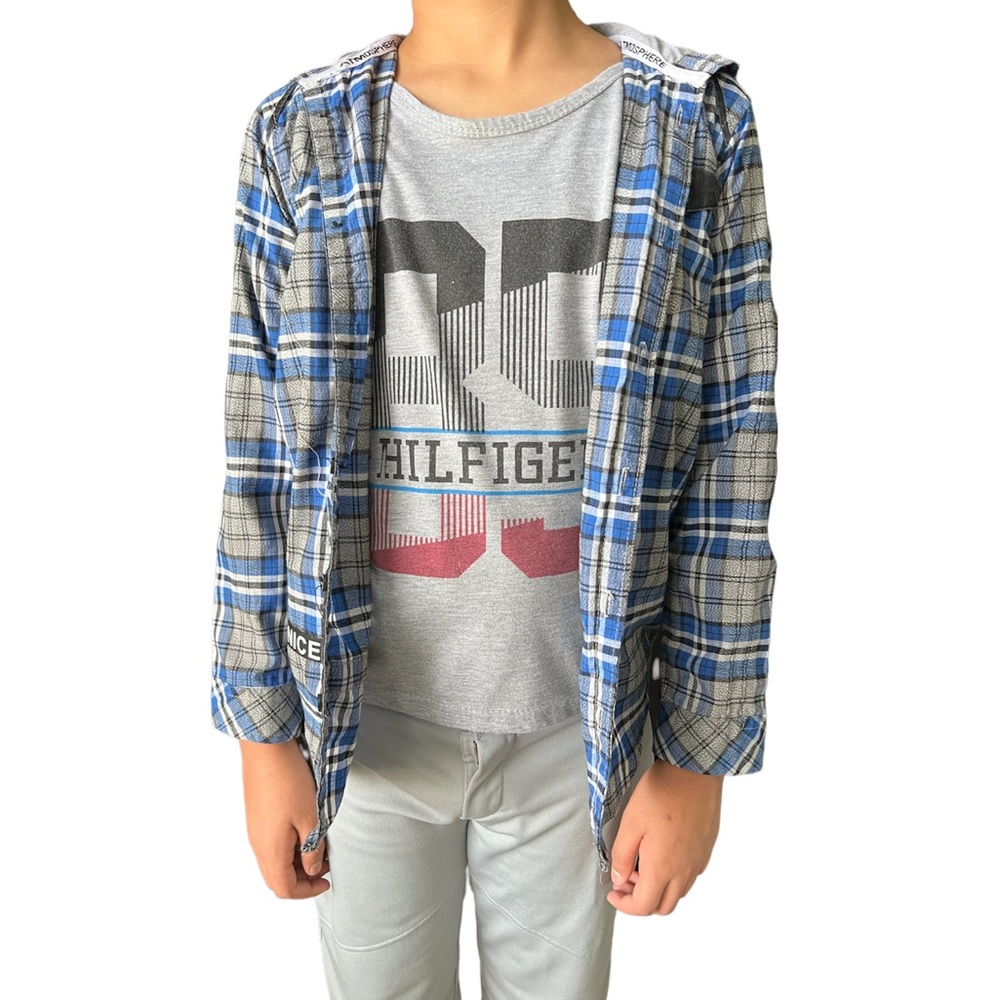 Boys Sleeveless top with ATTACHED shirt with Hood: